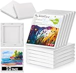 Mini Canvases for Painting - 10PCS 5x5In Bulk Profile Small Square Canvases - 100% Cotton Mini Stretch Canvas for Children's Painting Art Supplies, School Home Decorating Projects