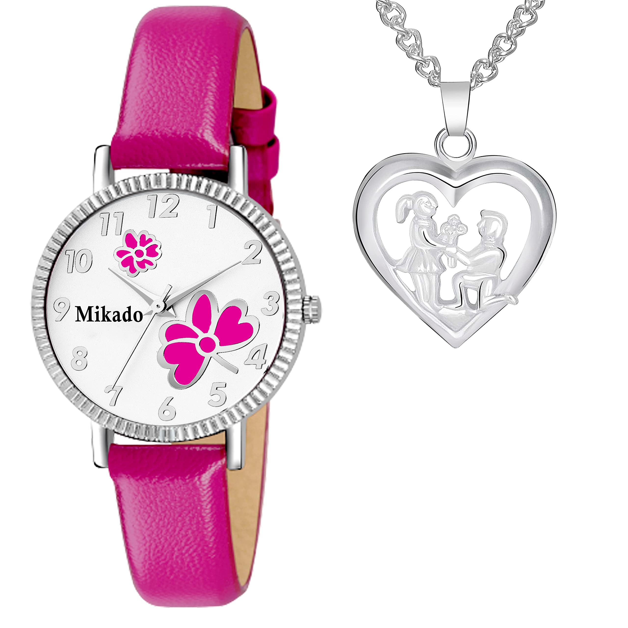 Mikado Pinky Star Fasionable Pendant & Watch Combo for Women (B09RGG7J9D) Amazon Price History, Amazon Price Tracker