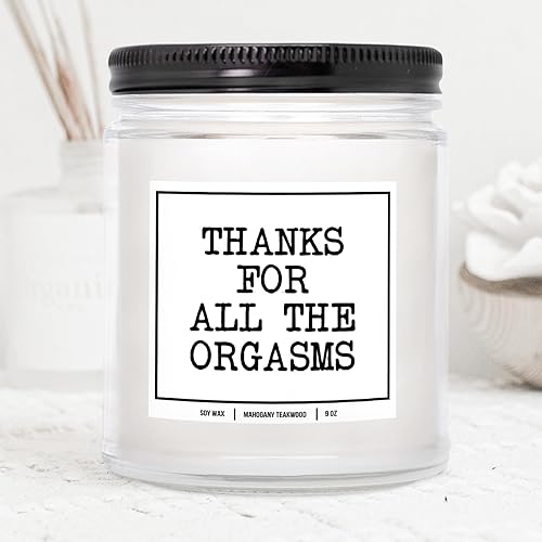 Miniatura 4 de YouNique Designs Thanks for All The Orgasms Vela de soja de 8 onzas, velas divertidas para novio, velas traviesas para adultos, velas románticas con