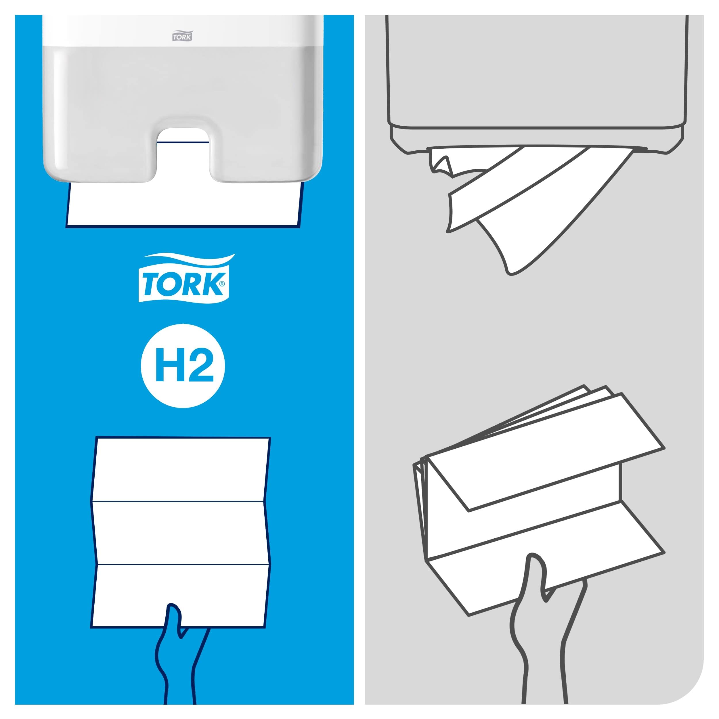 Tork Xpress Extra Soft Multifold Hand Towels 600297 - Asciugamani di carta H2 Premium con alta assorbenza - Grande, 2 strati, bianco - 21 x 100 fogli