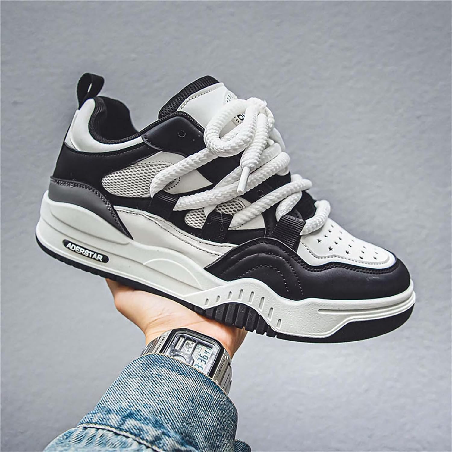 Men's Fashion Sneakers Skateboard Walking Shoes Mesh Breathable Upper for Summer Autumn - Image 2