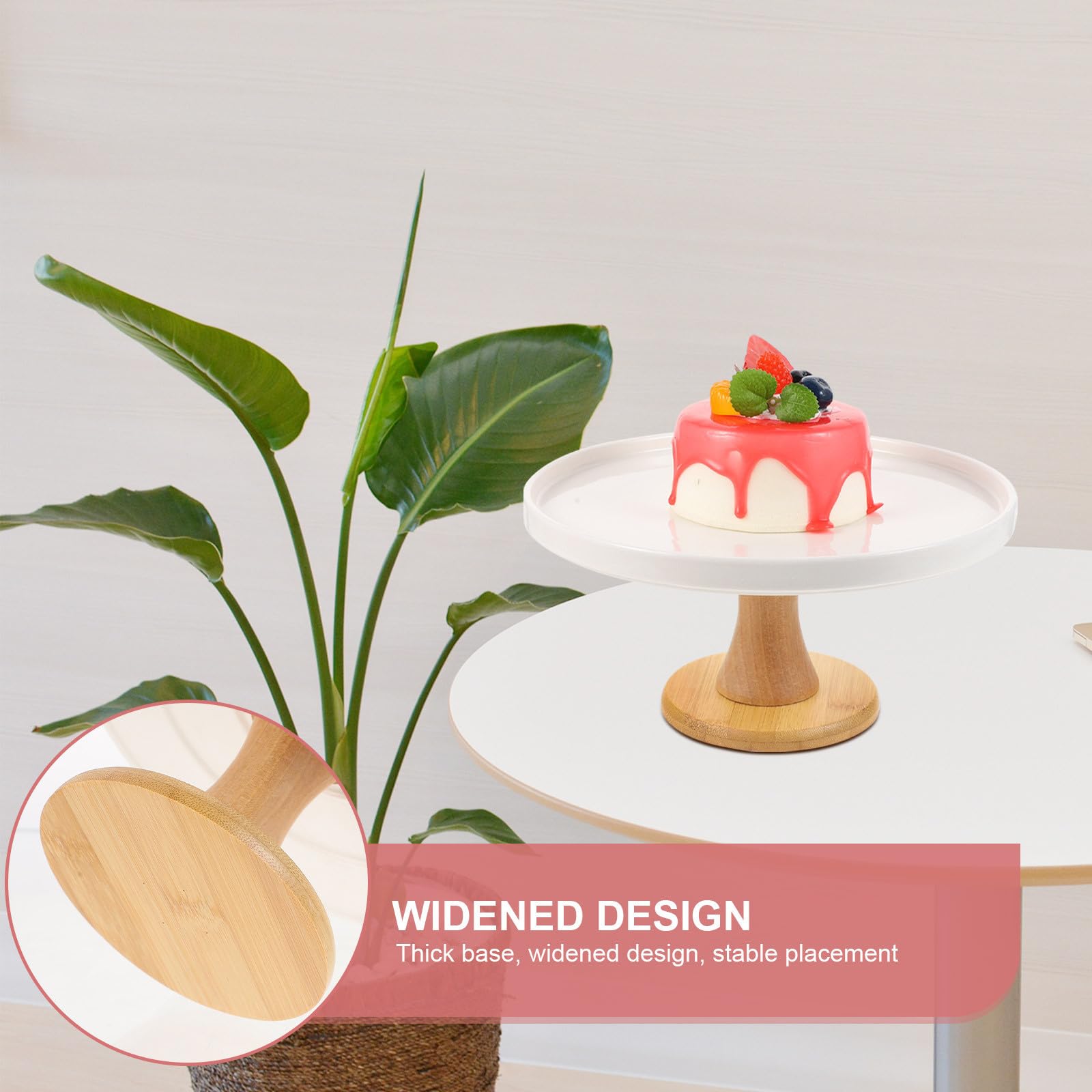 Artibetter Bandeja para Tartas Decorativa de Madera y Cerámica, Elegante