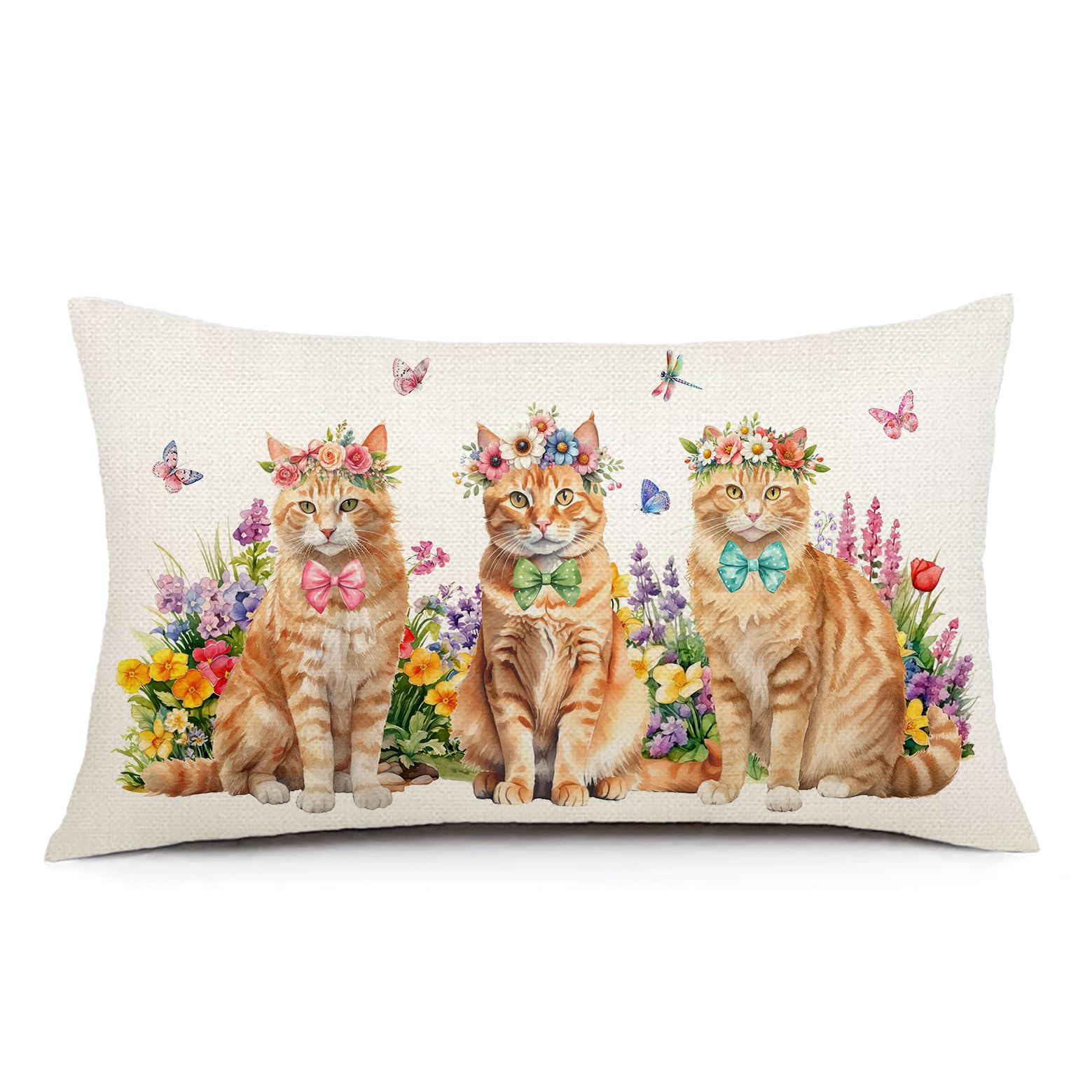 NUTEEN Fall Cat Throw Pillow Cover - 12x20 Inch, Autumn Leaves & Kitten Design, Decorative Pillowcase - View #11