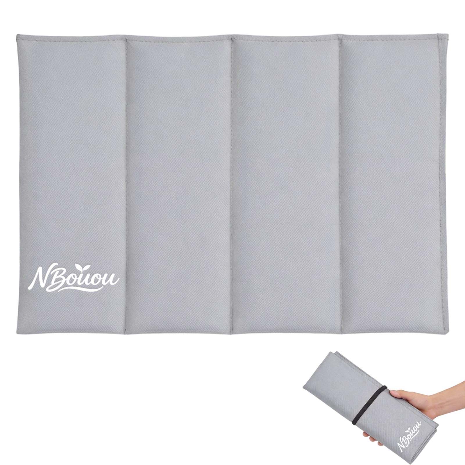 NBOUOU Folding Sit Mat Outdoor, 49 * 34 cm Portable Large Waterproof Sitting Cushion Seat Pad Foldable, Moisture-Proof Folding SeatMat for Camping, Hiking, Walking, Festivals and Picnics (Grey)