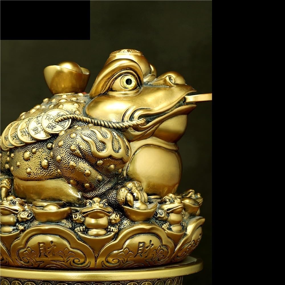 Dekoracja pulpitu Złota Ścieżka Róg Obfitości Ornamenty, Fengshui Statua dla bogactwa i szczęścia, dekoracja domu, Feng Shui Decor Rzeźby Dekoracja wnętrz (A-17 * 17 * 21 cm)