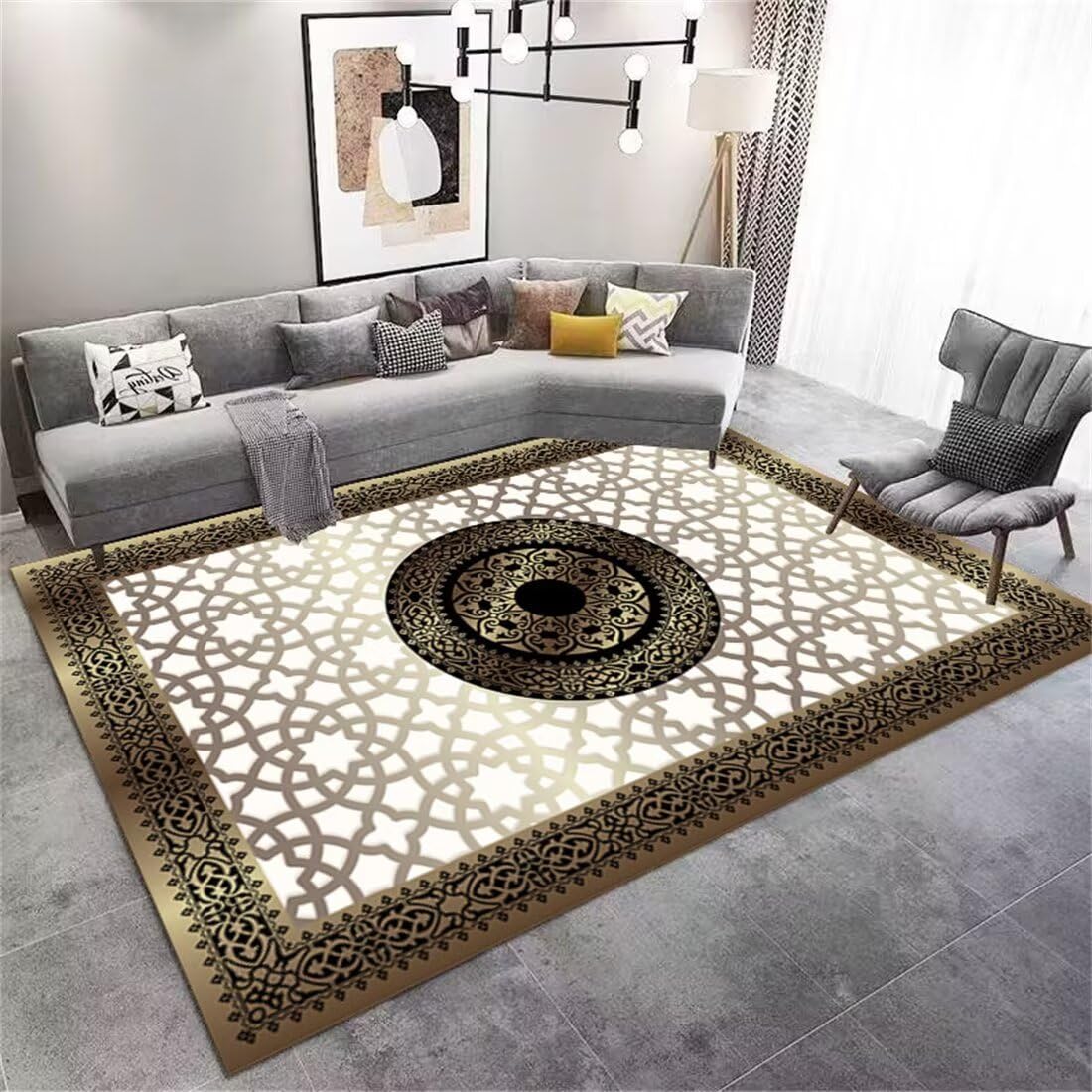 Tapis d'entrée intérieur antidérapant grand format 140x300cm jaune