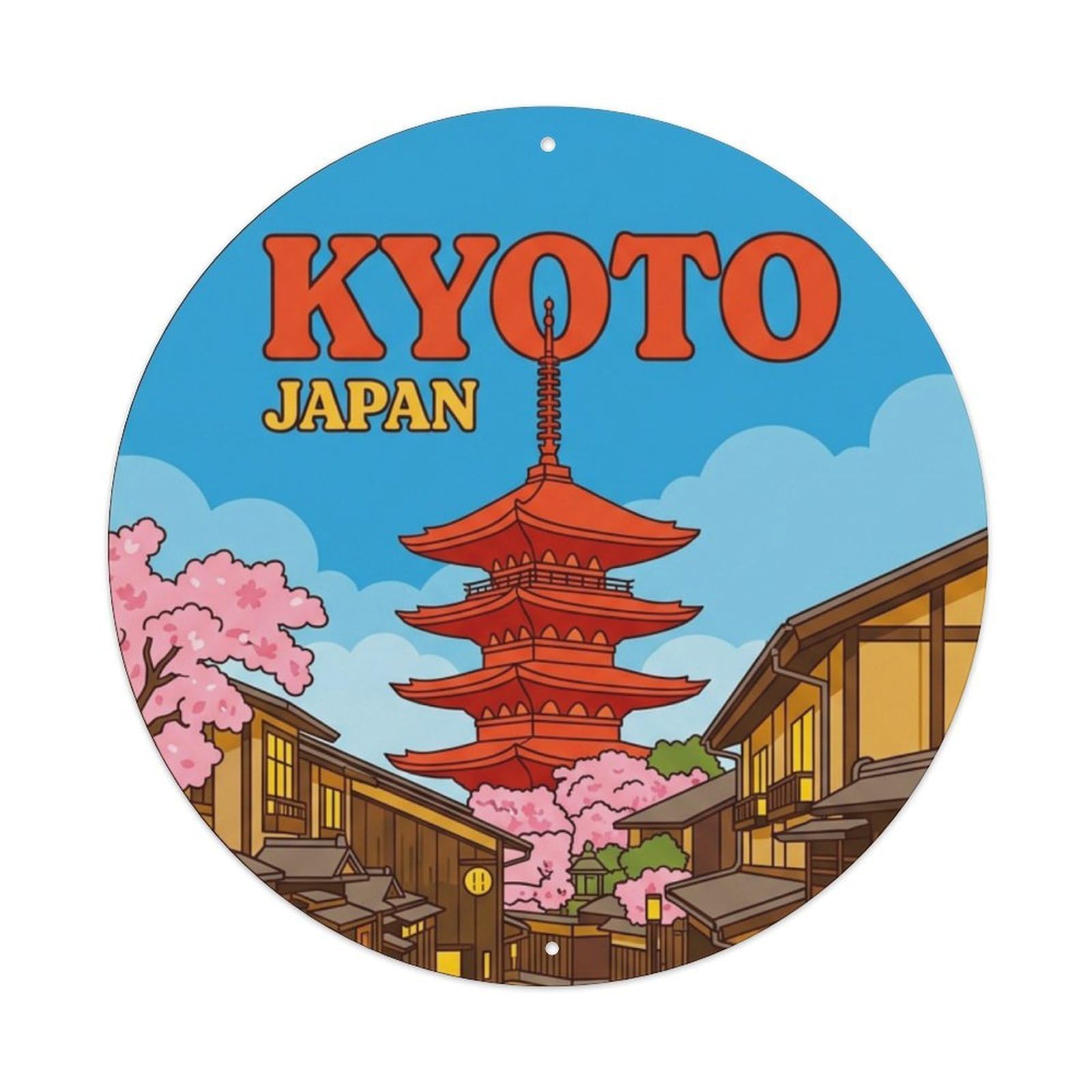 Kyoto Japan Ancient City Vintage Heritage Route Metal Tin Sign