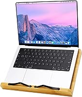 Vista 5 de MEGREZ Soporte de libro para lectura (13.2 x 9.4 pulgadas) Soporte de bambú para libros de cocina para cocina, soporte ajustable