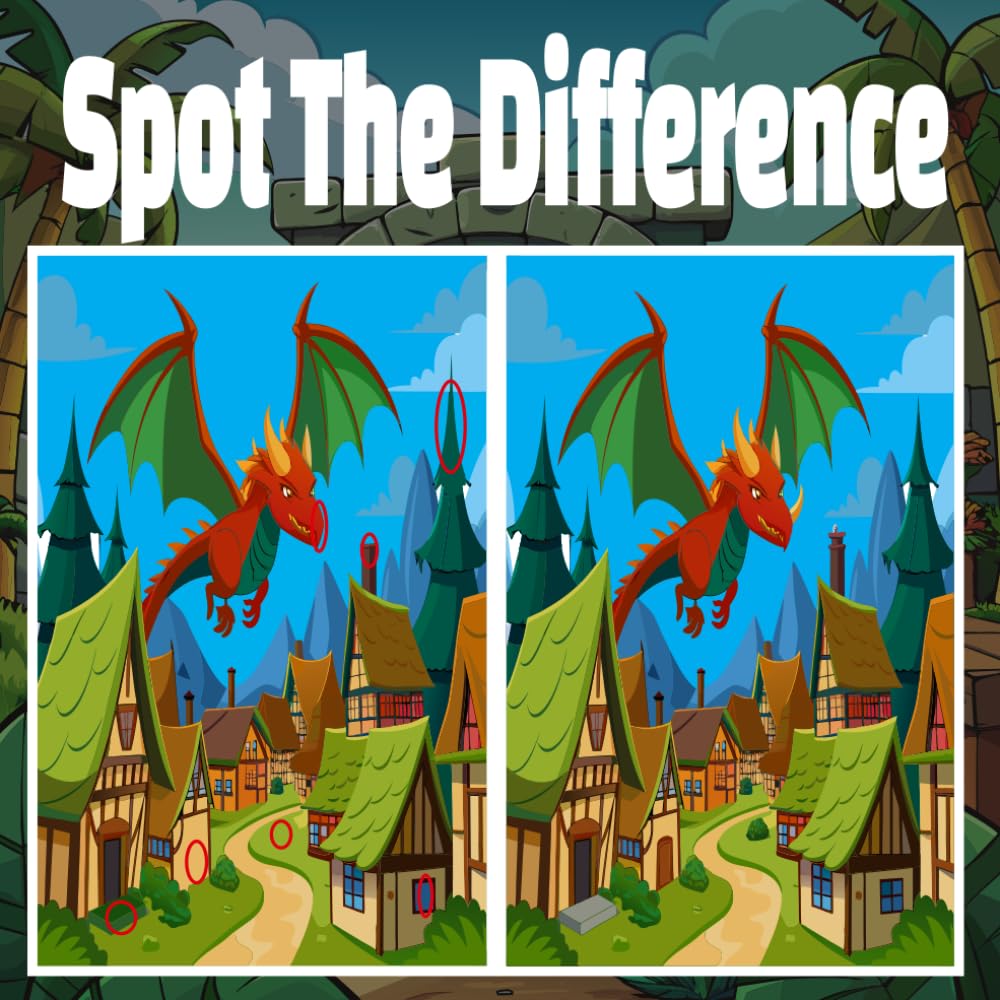 Spot The Difference: Test Your Skills and Find the Fun in Every Difference with Adorable Dinosaurs for Kids
