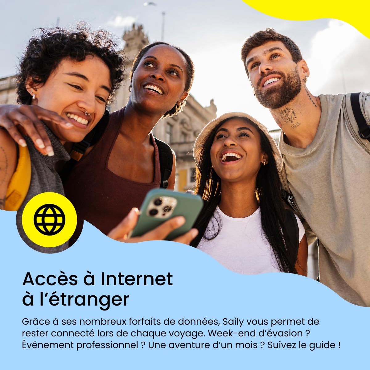 Saily, forfait de données eSIM pour la France, 10 Go/30 jours, fonctions de sécurité, code numérique │ France