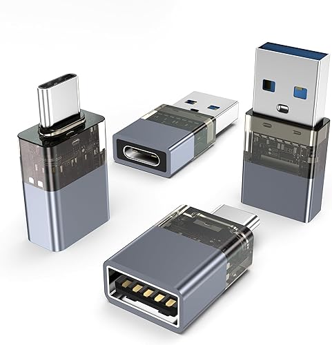 Basesailor Adaptador USB a USB C para iPhone 17 16e, adaptador de cargador de 4 unidades, USBC macho a 3.0 hembra, convertidor Thunderbolt 4 OTG