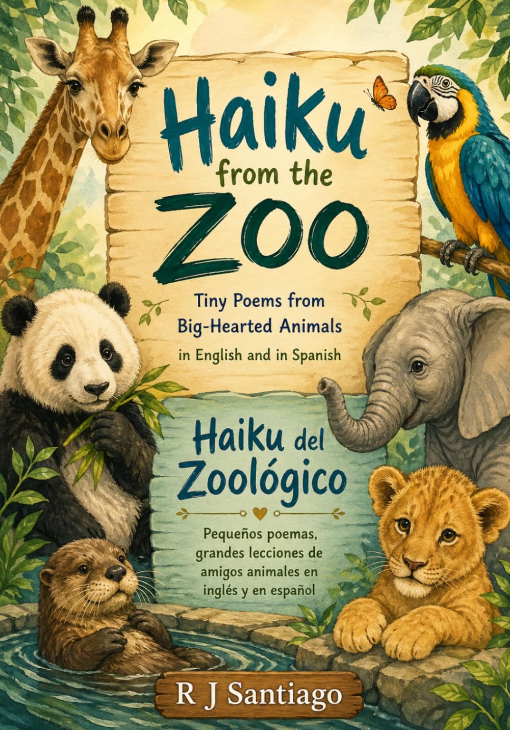 Haiku from the Zoo: (In Black & White) Tiny Poems from Big-Hearted Animals in English and in Spanish: Haiku del Zoológico: (En blanco y negro) ... de amigos animals en inglés y en español