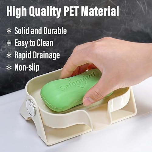 Miniatura 5 de Jabonera de drenaje mejorado, soporte para jabón de ángulo ajustable, mantiene el jabón seco, soporte para jabón en barra para fregadero, jaboneras