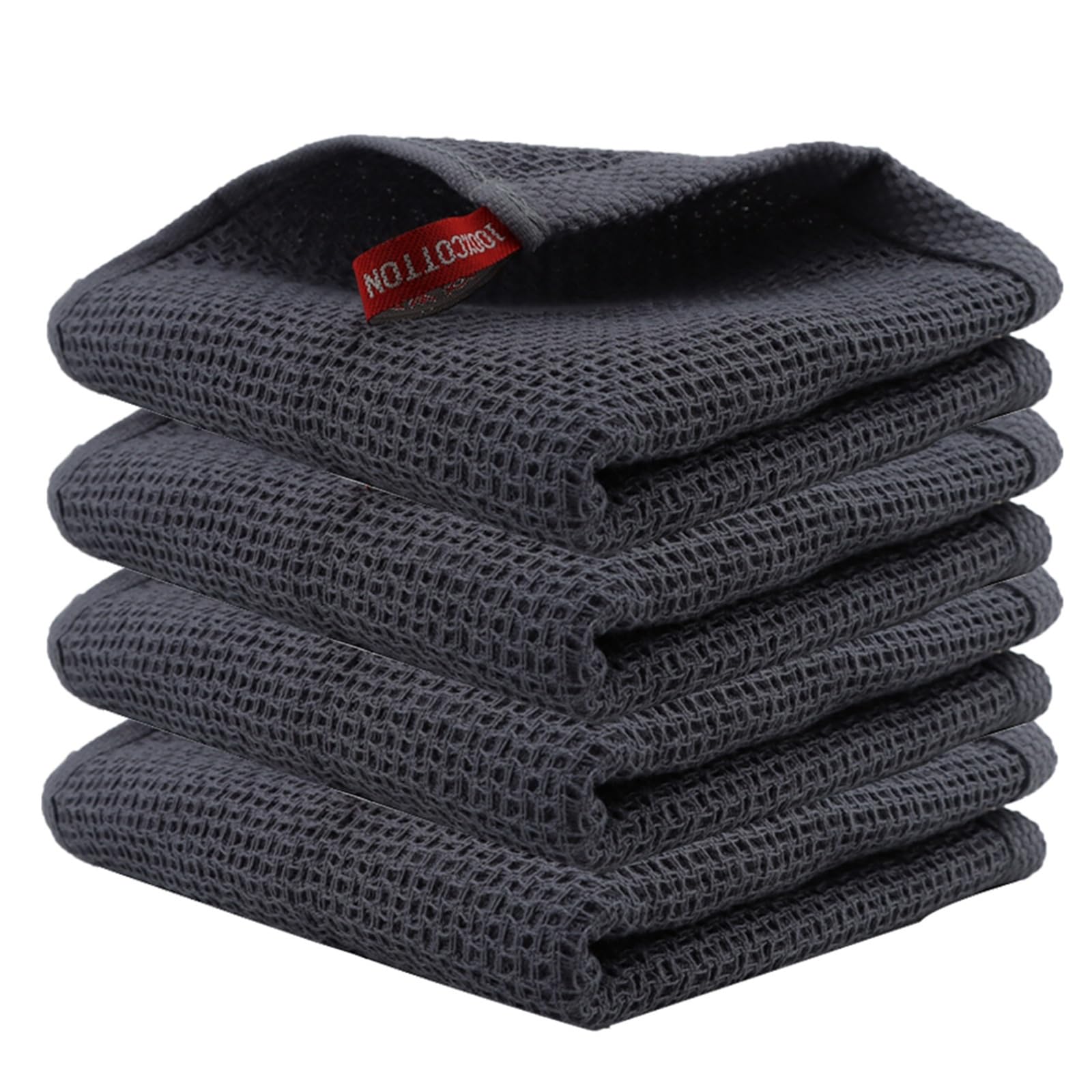 GMEqfhpOPS 4Pcs Cotton Kitchen Towel Ultra Soft Magic Cleaning Cloth Absorbent Cleaning Rags Thickened Wipe Cloths Dishcloth Towels Bath(Gray)
