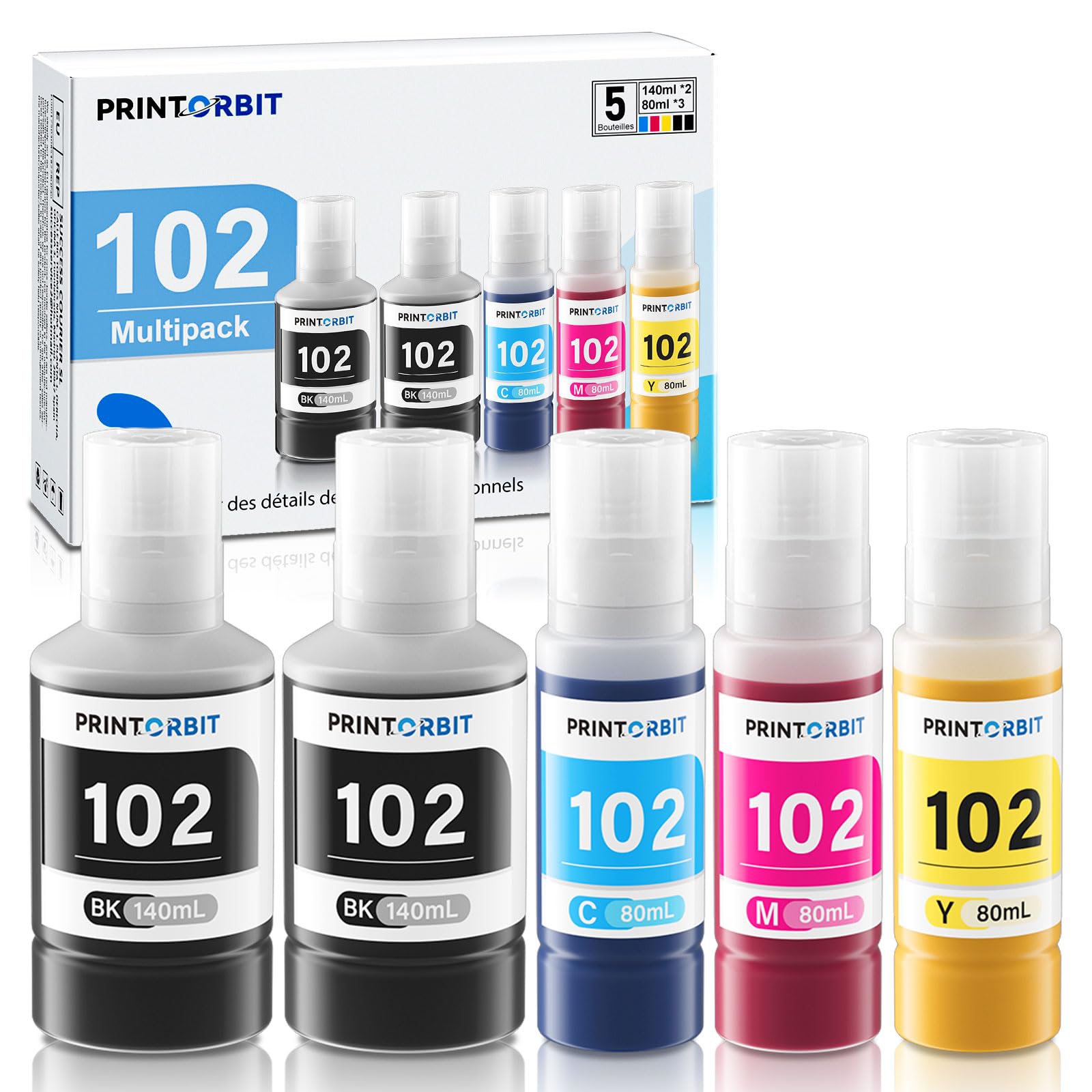 Encre Compatible Printorbit pour Imprimantes ET-2850, ET-3850, ET-4850, ET-2750, ET-3750, ET-4750, ET-15000, ET-2851, ET