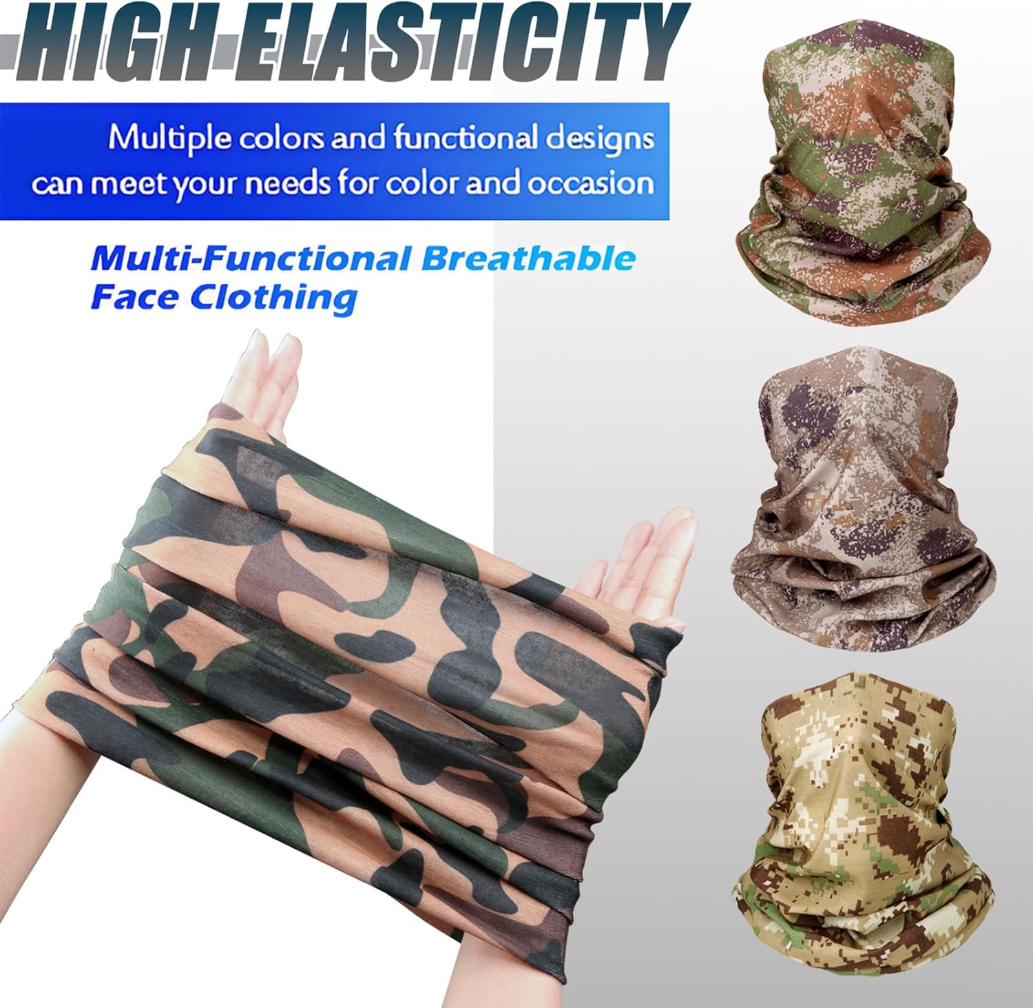 Breathable Neck Gaiter Face Scarf Mask for Men Women Hiking, Cycling, Sports, Fishing, Sun UV Protection Bandana - Image 3