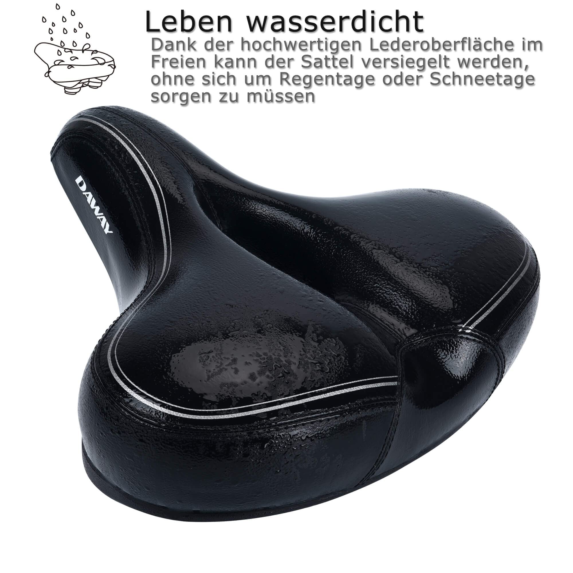 DAWAY C30 Comfortabel Oversized Fietszadel - Extra breed hometrainerzadel voor dames, heren, senioren, universeel vervangend fietszadel voor MTB, Eb | NL