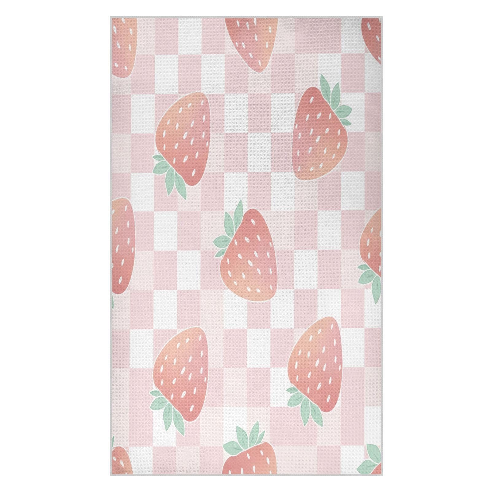 BURSTDDY Strawberries Kitchen Towels,Absorbent Dish Towels 1 Pack