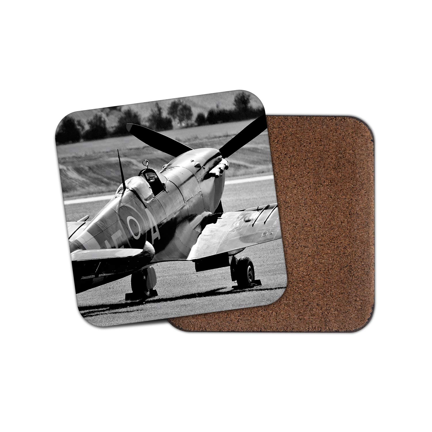 1 x Spitfire Plane Coaster - American Military Fighter Jet Pilot #12729