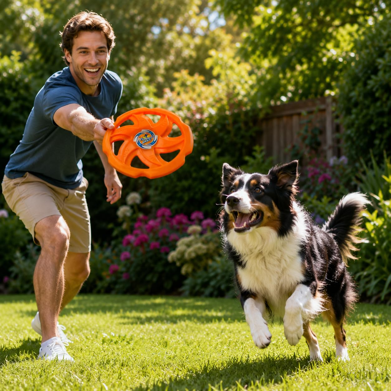 Disco Volante Giocattolo per Cani Bambini 23 cm Gioco Spiaggia Parco Giardino