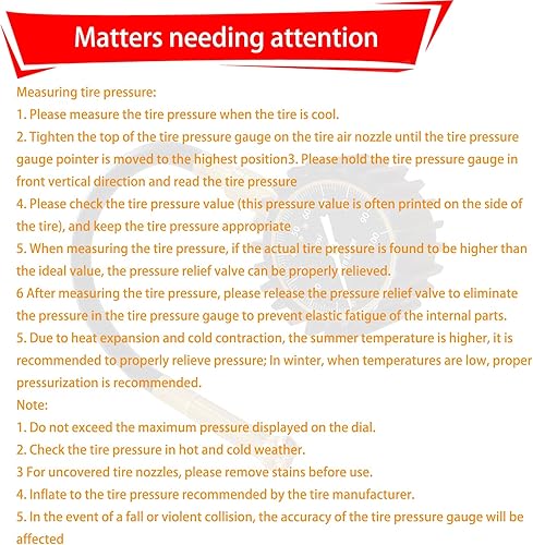 Miniatura 7 de 1 medidor de presión de neumáticos de automóvil con esfera redonda, equipo de prueba de neumáticos de vehículos de alta precisión de alta precisión,