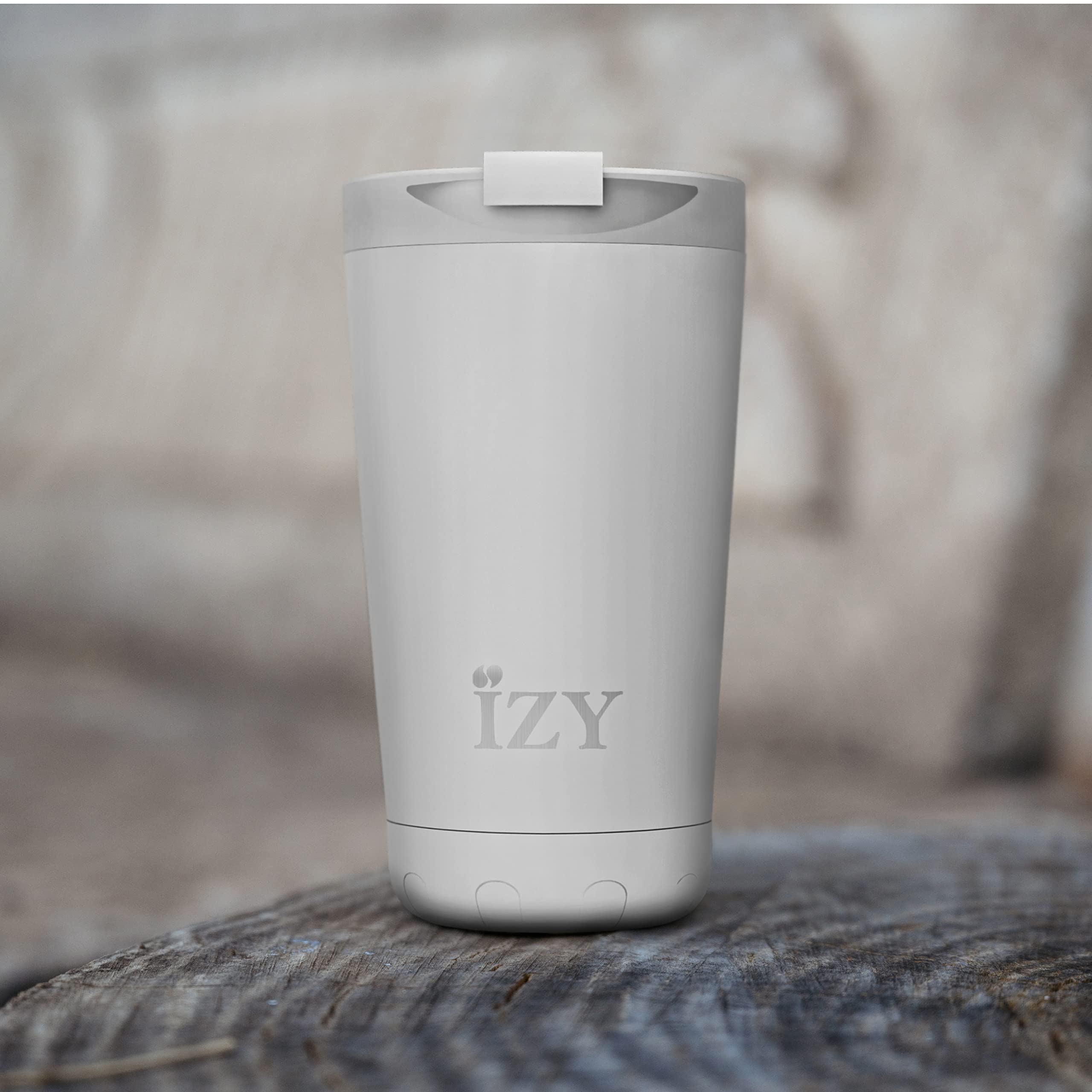 IZY Kubek termiczny - Kubek do kawy 350 ml - Kubek do kawy w podróży - Termos - Nie zawiera BPA - Kubek podróżny ze stali nierdzewnej - Szczelny (biały)