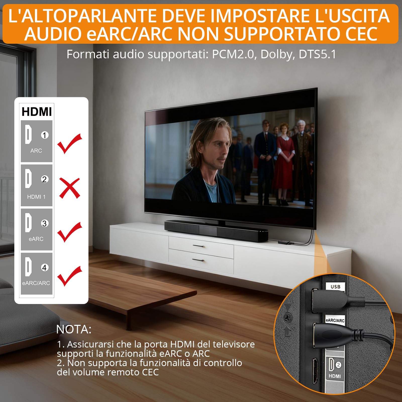 Neoteck Estrattore Audio HDMI eARC Convertitore ARC in Ottico 192 kHz eARC Audio Extractor Compatibile con PCM 2.0, Dolby 5.1, DTS 5.1 per HDTV a Soundbar, Cuffie Wireless, Home Theater