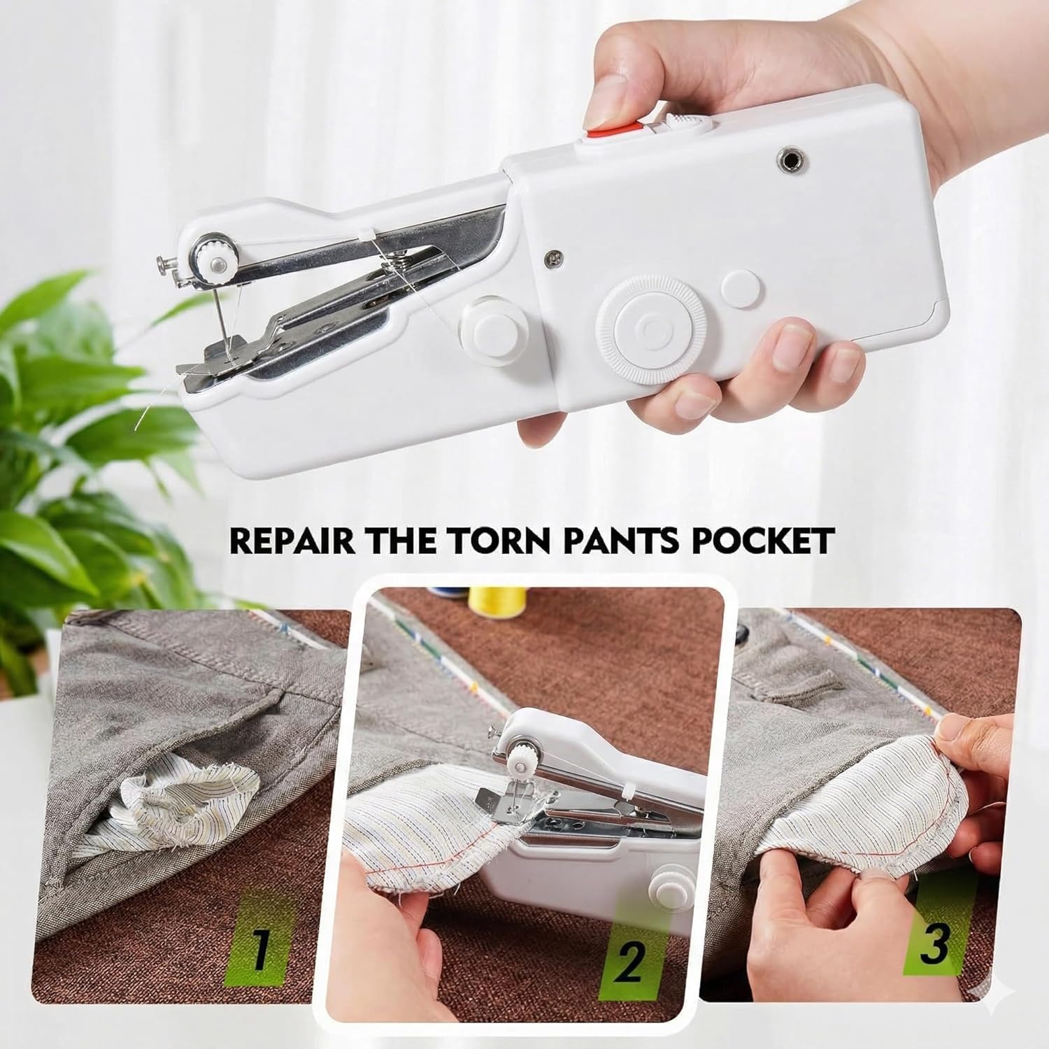 Handy Stitch Mini Hand Sewing Machine | Portable Stapler-Style Silai Machine for Quick Repairs, Home Tailoring & Emergency Stitching | Lightweight Handheld Sewing Tool (Handy Stitch) — Amazon image 3