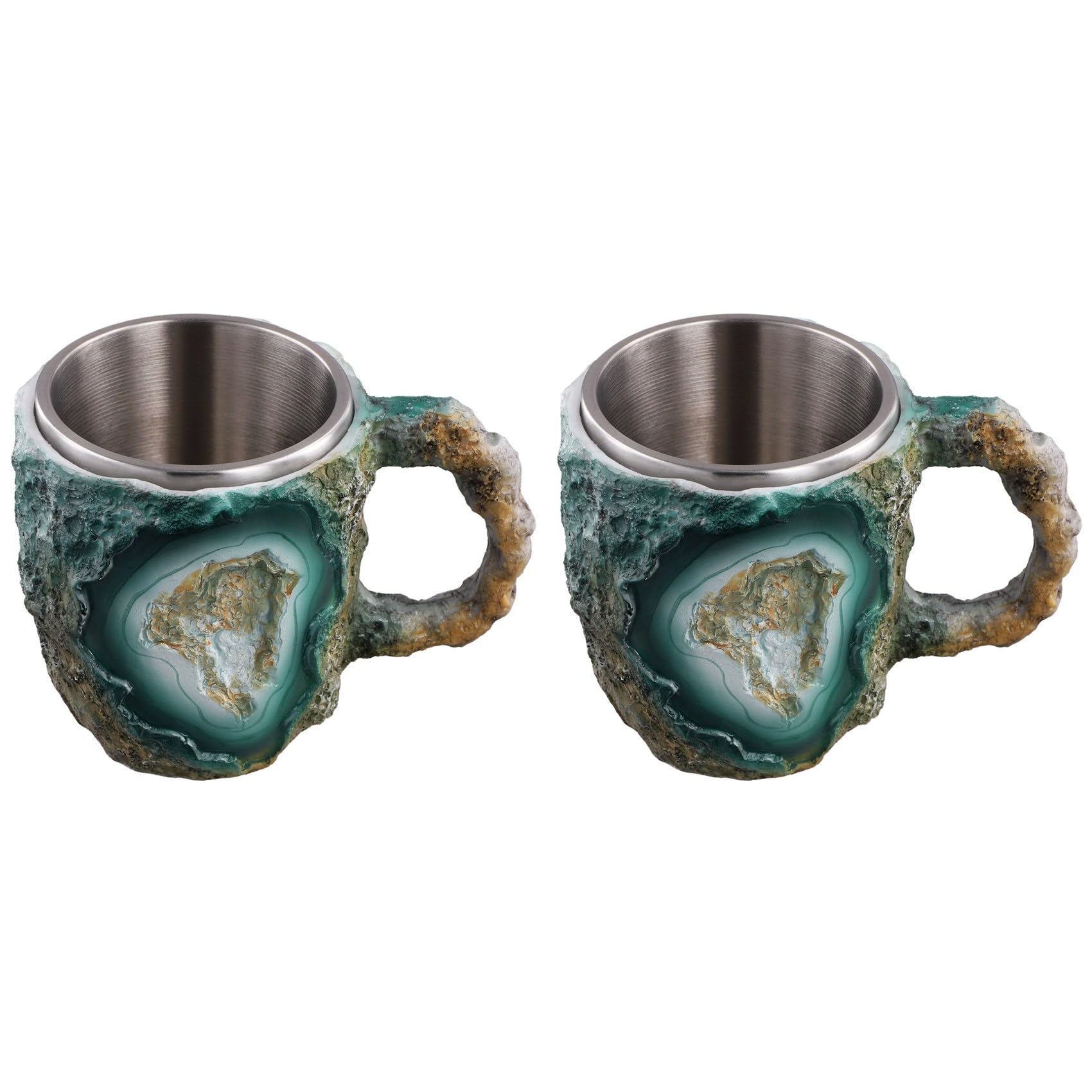 Hndhbfgrt 2X Elegant Luxury Mineral Crystal Coffee Mug,Colorful Crystal Mug Translucent Coffee Mug, for Home Coffee Mugs,A