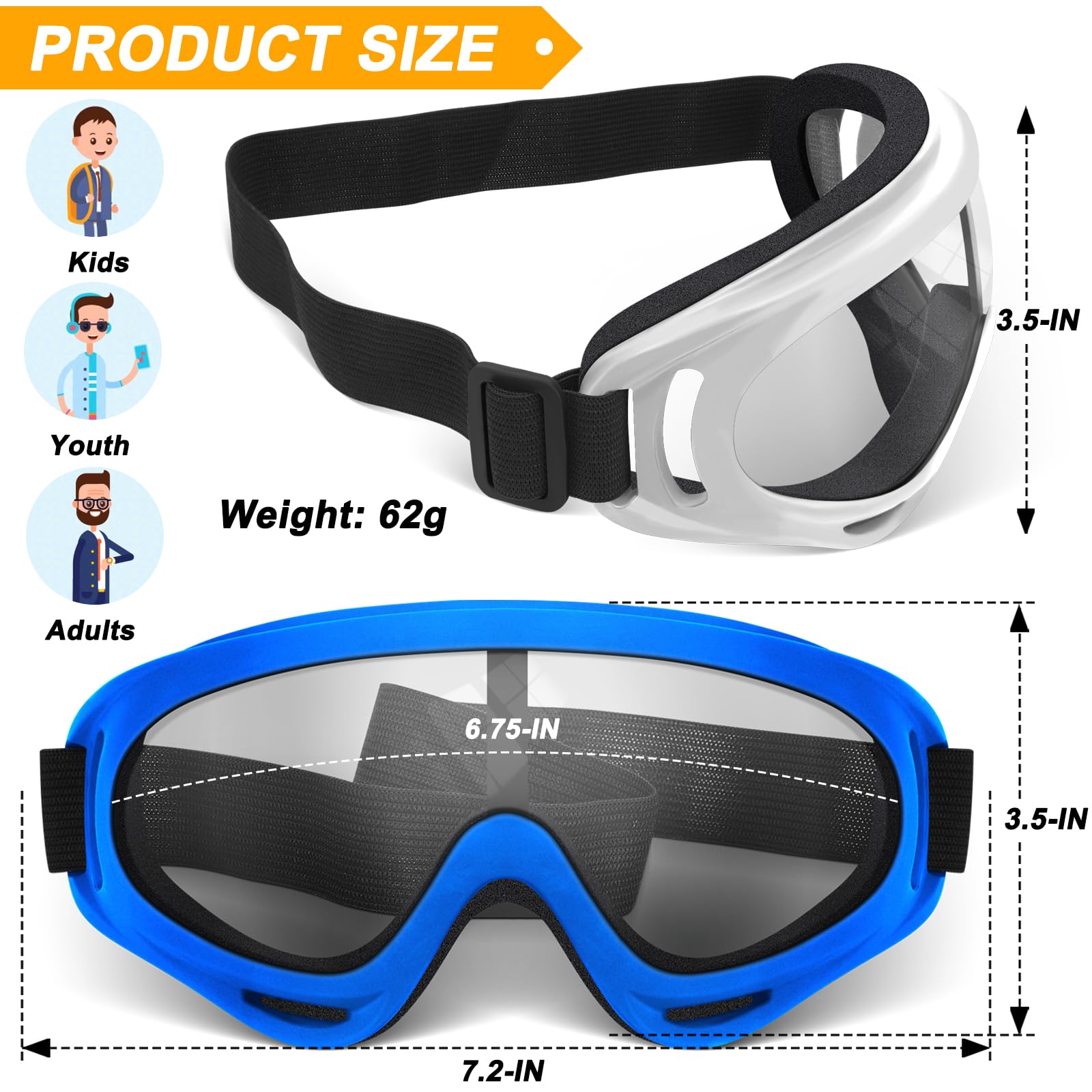 OXG 5 Stück Dirt Bike ATV Goggles Motorrad Gear ATV Reiten Motocross Dirtbike 4-Rad Goggles Zubehör Skibrille für Herren Damen Jugend