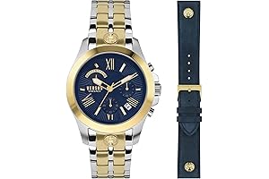VERSACE Men's Chrono Lion Chronograph Watch with Interchangeable Leather Strap