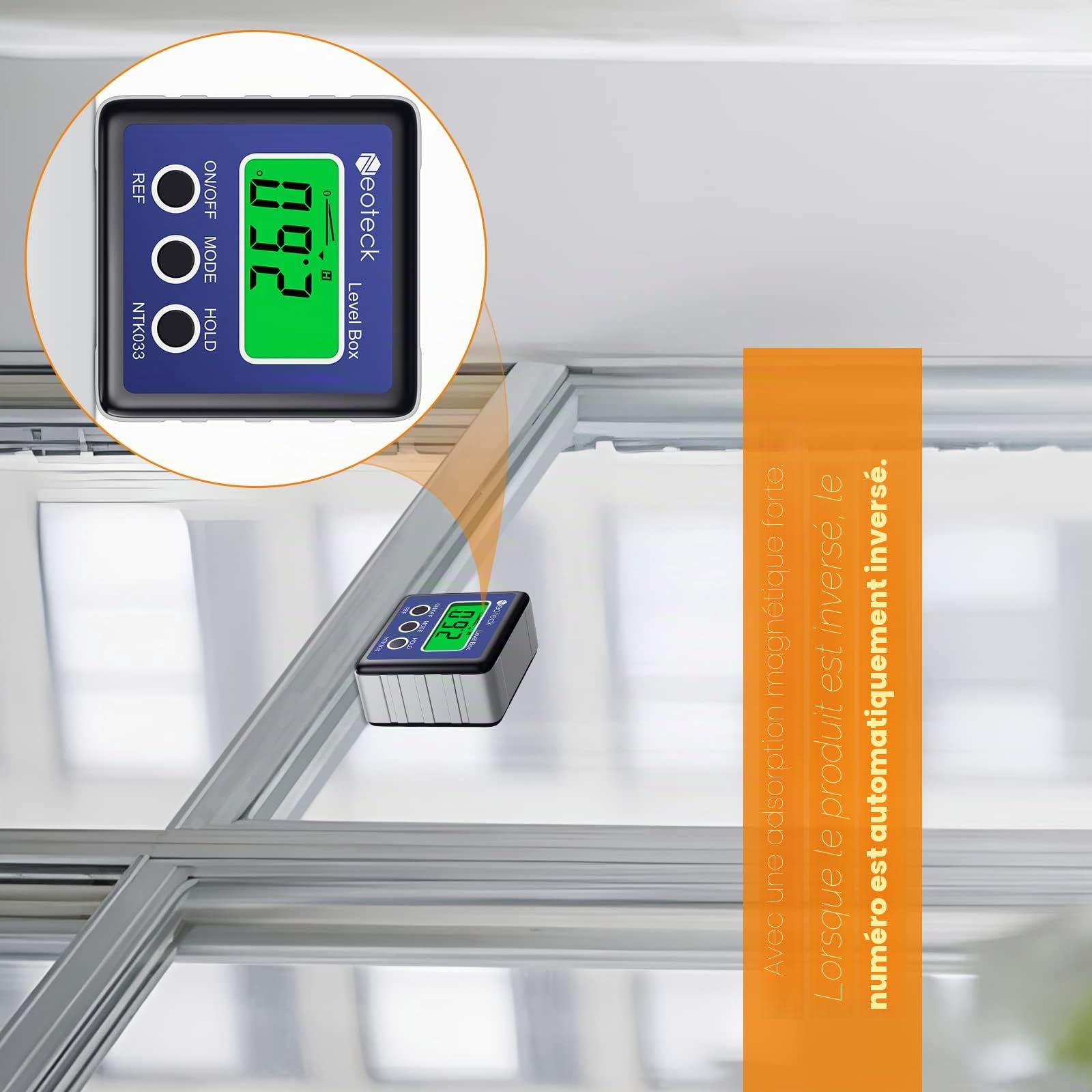 Neoteck Inclinomètre Numérique Digital Angle Finder - Goniomètre Aimanté ±0.1° Haute Précision, Affichage Rétroéclairé, Boîtier Aluminium - Outil Mesure d’Angle pour Chantier Menuiserie Garage - Bleu