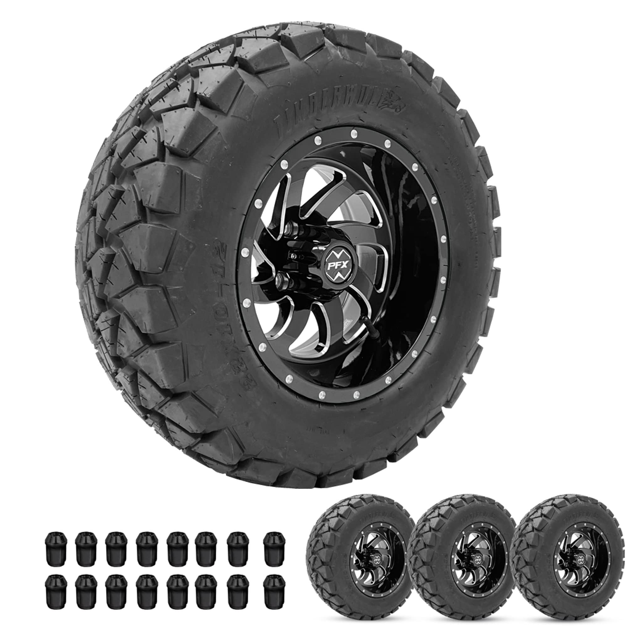 Buy ProFormX Phantom 12" Golf Cart Wheels and Tires Combo Package Set