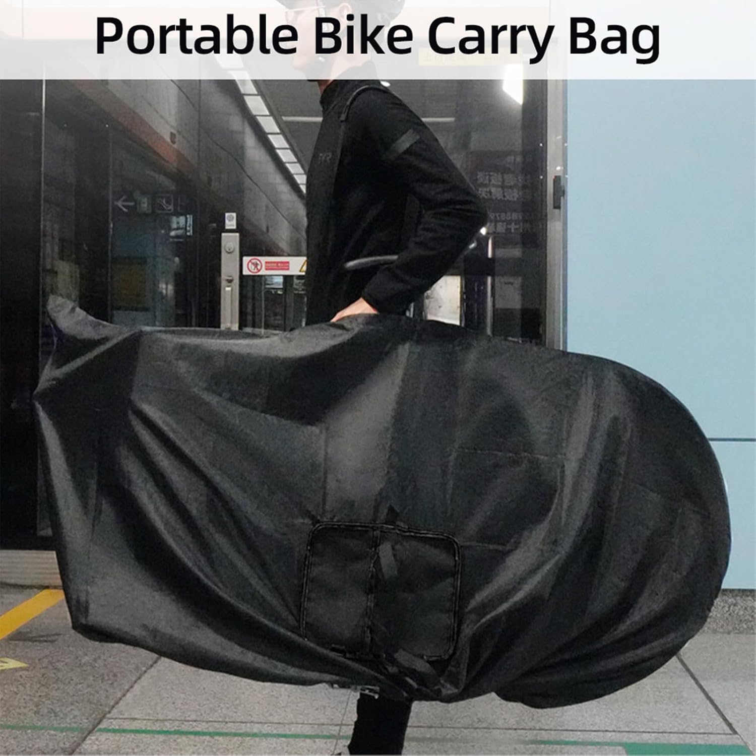 Portable Carry Bag, Oxford Cloth Transport Storage Case, Fit for 27.5 inch Mountain Bike and 700C Road Bike, Durable Cover for Car Train and Subway Travel