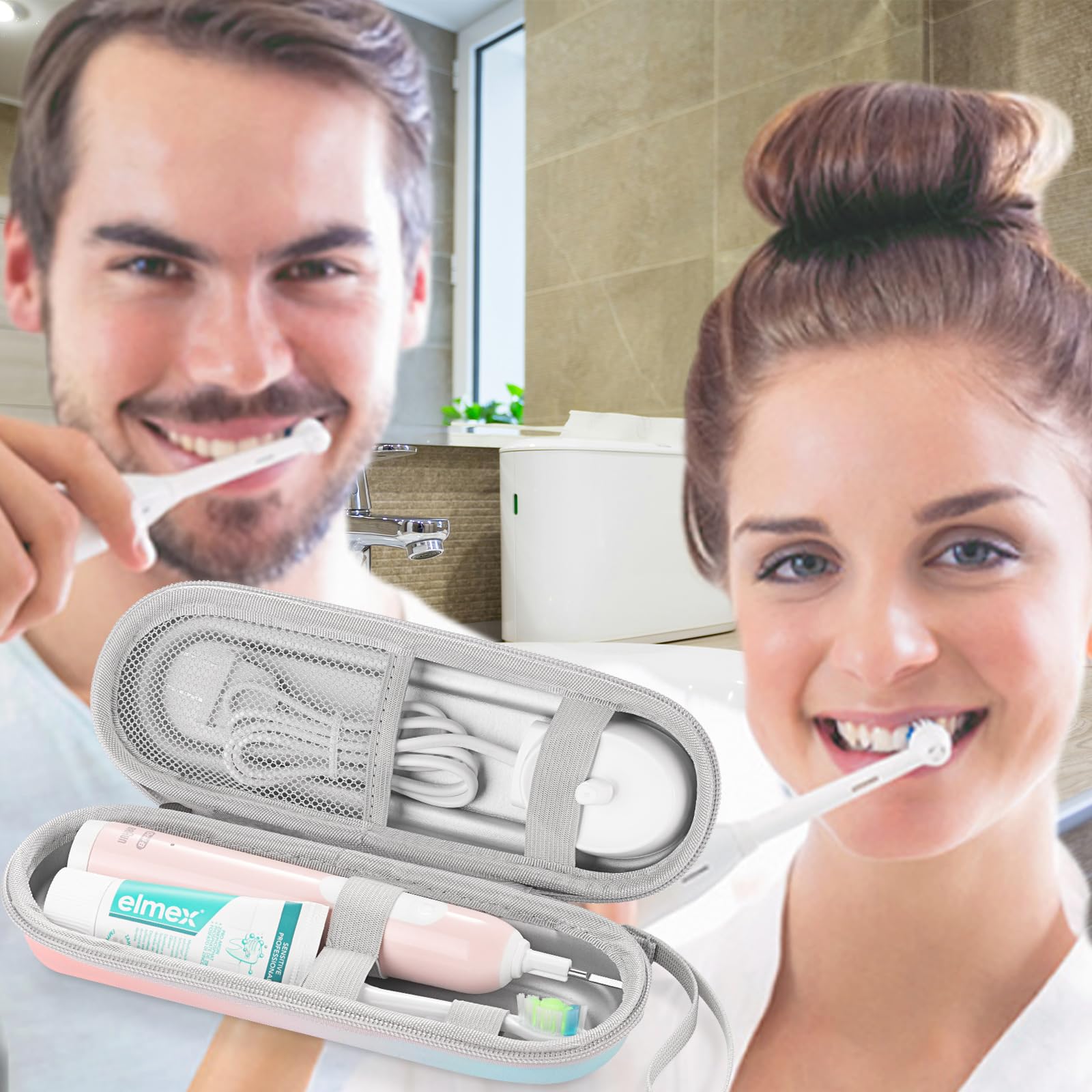 etui podróżne na szczoteczki do zębów Oral-B/Oral-B Pro/Philips Sonicare, przenośna twardoziarna torba podróżna