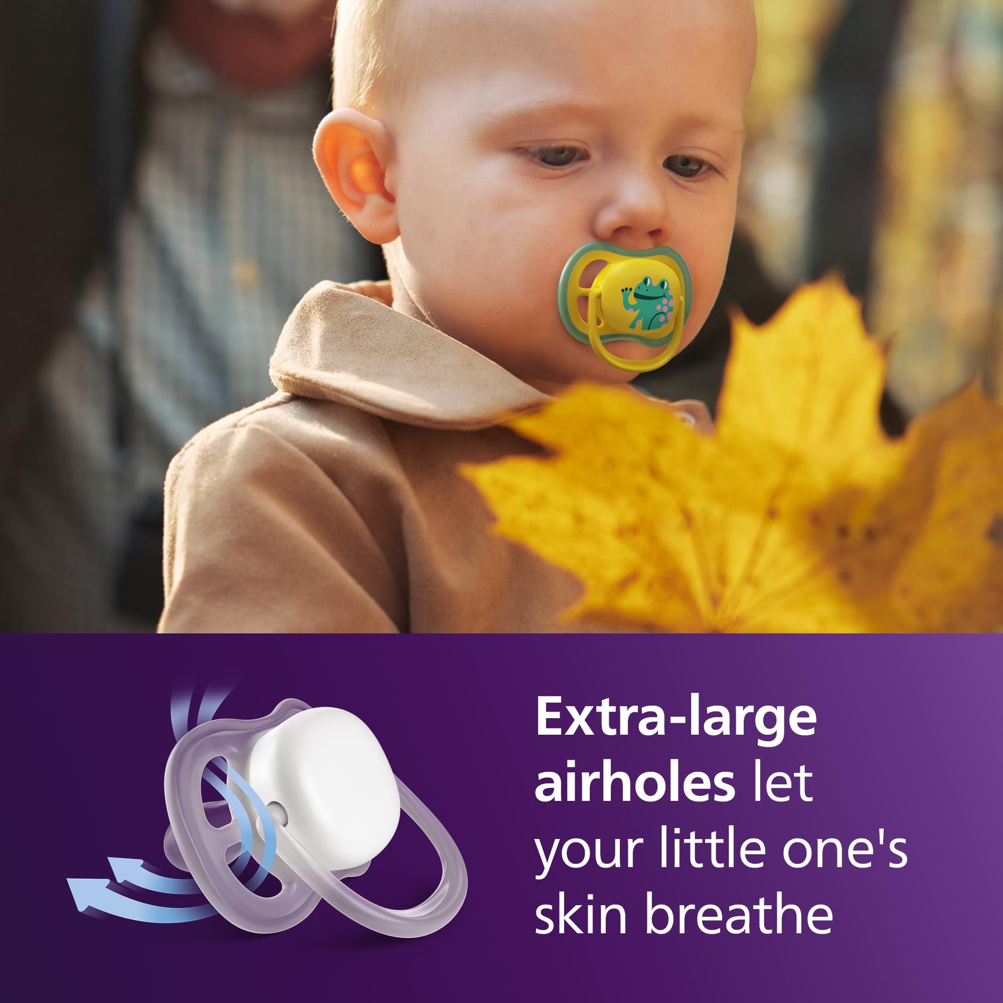 Philips Avent Ultra Air Day & Night Soothers, Orthodontic Design, for Babies 18 Months+, Glow-in-The-Dark Version - Image 2