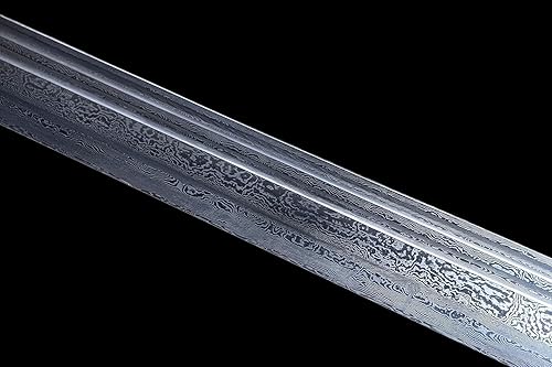 Miniatura 3 de Espada ancha,Espada dao de oro negro real,Hoja de Damasco forjada,Accesorios de aleación,Espiga completa,Kung fu