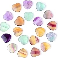 Vista 10 de YATOJUZI 20 piezas de cristales de cristal natural y piedras curativas, piedras preciosas de corazón, piedras preciosas de bolsillo de chakras