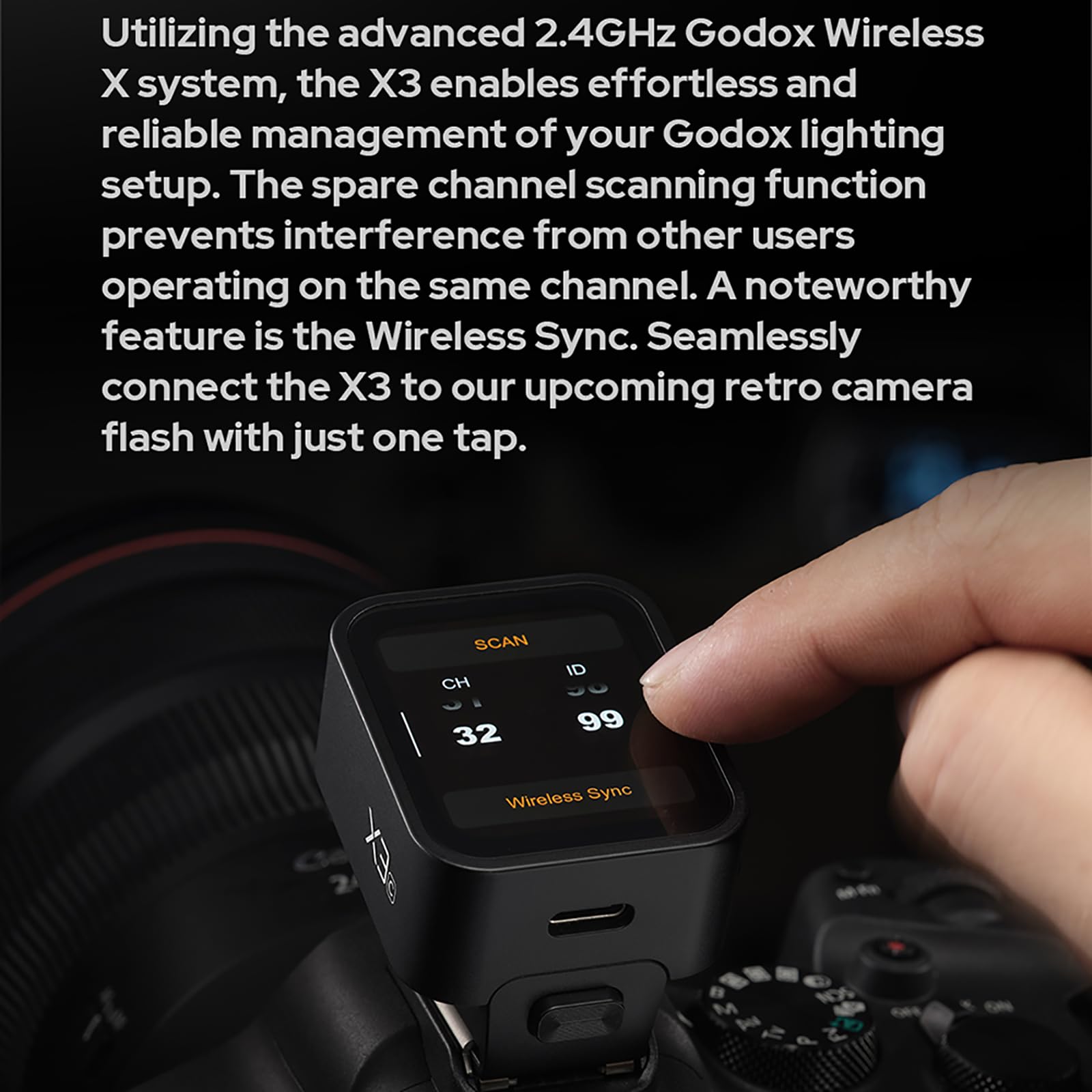 GODOX X3-O TTL Wireless Flash Trigger per Fotocamera Olympus e Panasonic, OLED Touch Screen Ricaricabile Trigger, HSS 1/8000s 2.4GHz Wireless X System, Funzione di Conversione TCM