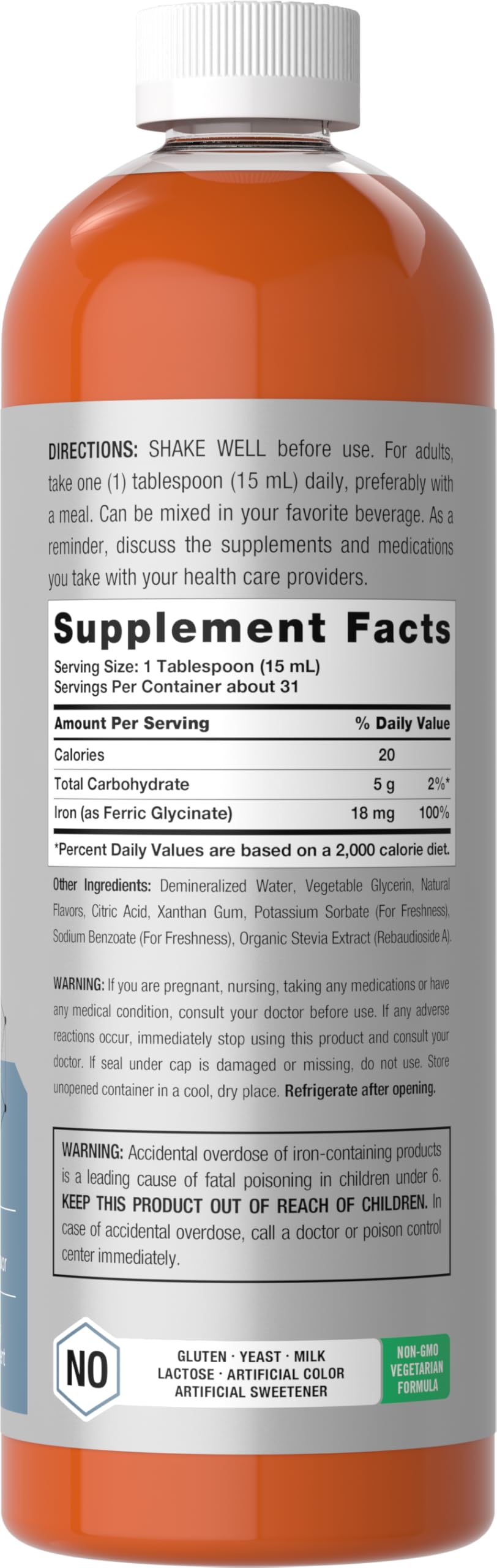 Horbäach Iron Supplement Liquid | 16 fl oz — Amazon image 2