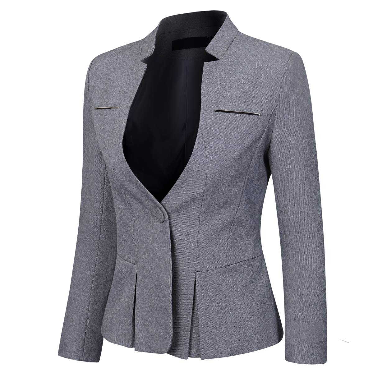 YYNUDA Blazer Femme Elegant Fit Veste de Costume avec Un Bouton pour Femme