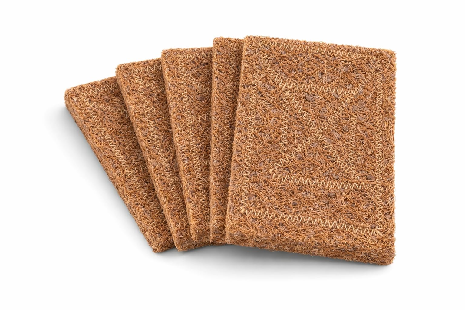 Natural Coconut Coir Scrubber Pads for Dishwashing, Kitchen Cleaning Scrub Pads, Tough on Grease, Scratch-Free, 10 x 7.6 cm, 6mm Thick, Pack of 5-image-10