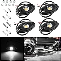 Vista 8 de Luces de roca para camiones, 4 módulos de luces LED de roca, impermeables IP67, kits de luces de neón de roca para camioneta ATV todoterreno SUV