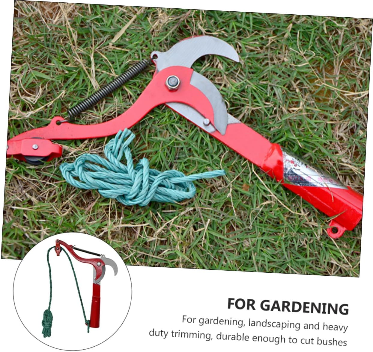 Extendable Tree Pruner with Rope, Fruit Picker Harvester Clipper, Labor-saving Garden Trimming Tool for High Branches and Citrus Tree Pruning