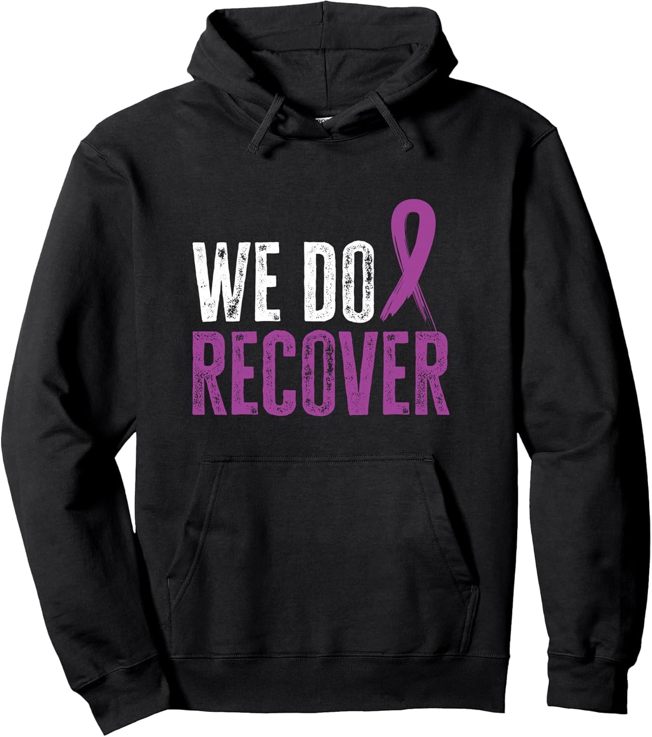 Purple Ribbon We Do Recover Addiction Recovery Awareness Pullover Hoodie