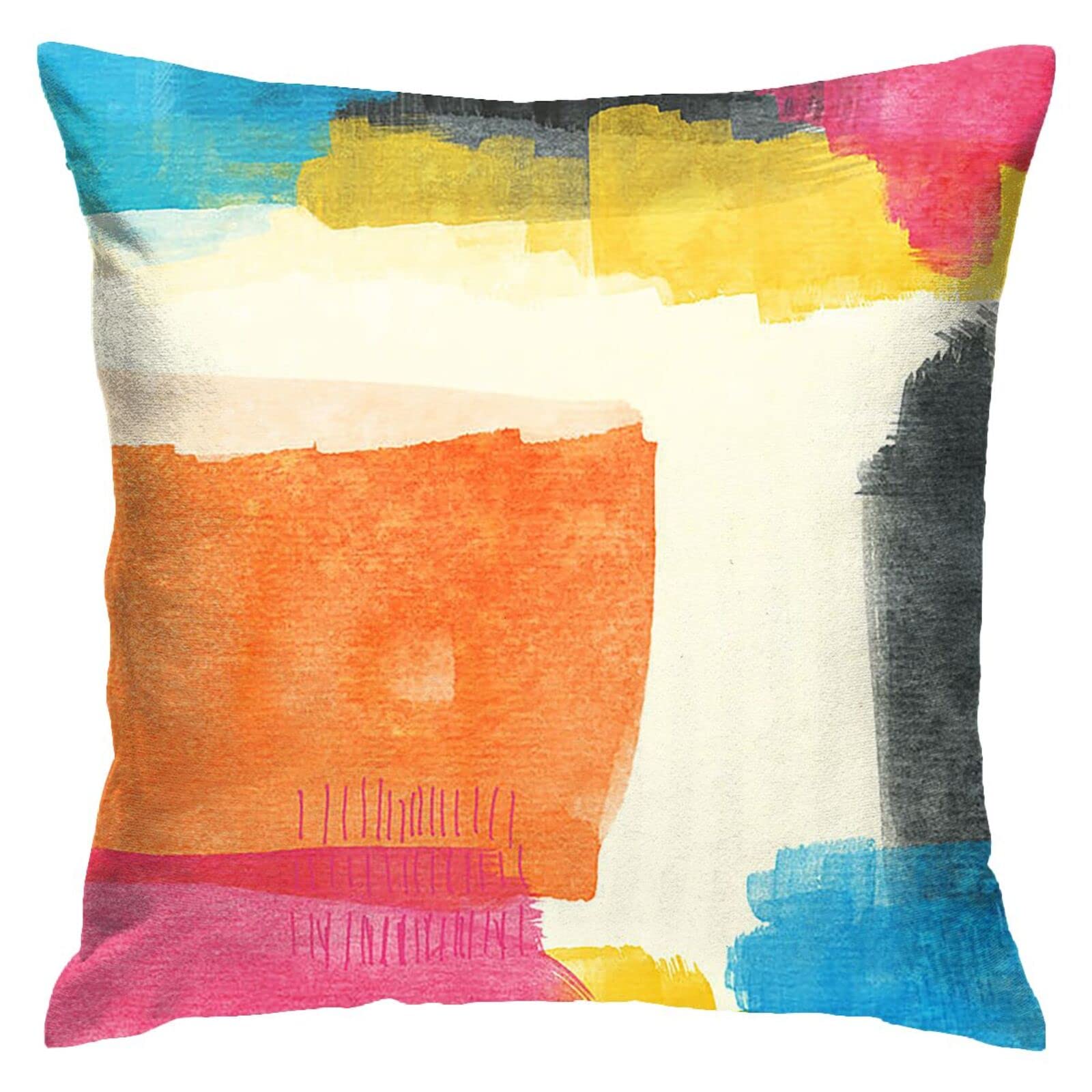 HUYGD Pillowcase Colorful Abstract Art 45X45Cm Cushion Cover Soft Pillow Cover Funky Throw Pillow Cover For Garden Sofa Chair Housewarming Gift