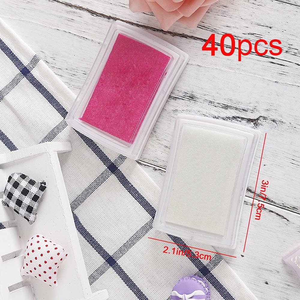 40 Color Large Package Craft Ink Stamp Pads Set, Washable Stamp Ink Finger Paint, Scrapbooking Pads for Rubber Stamps DIY Cards, Scrapbooking, Paper, Painting