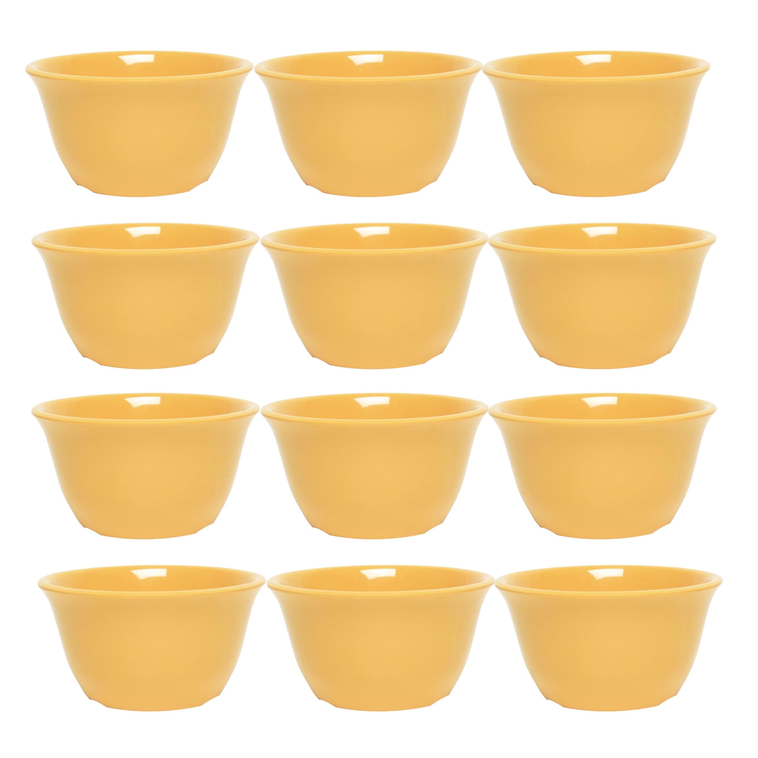 TrueCraftware- 8 oz Bouillon Cup Yellow Color Melamine Set of 12- Dishwasher Safe Break-Resistant Reusable Bowls Serving Soup Bowl Broth Cups Soup Bowls Ice Cream Dipping Sauce