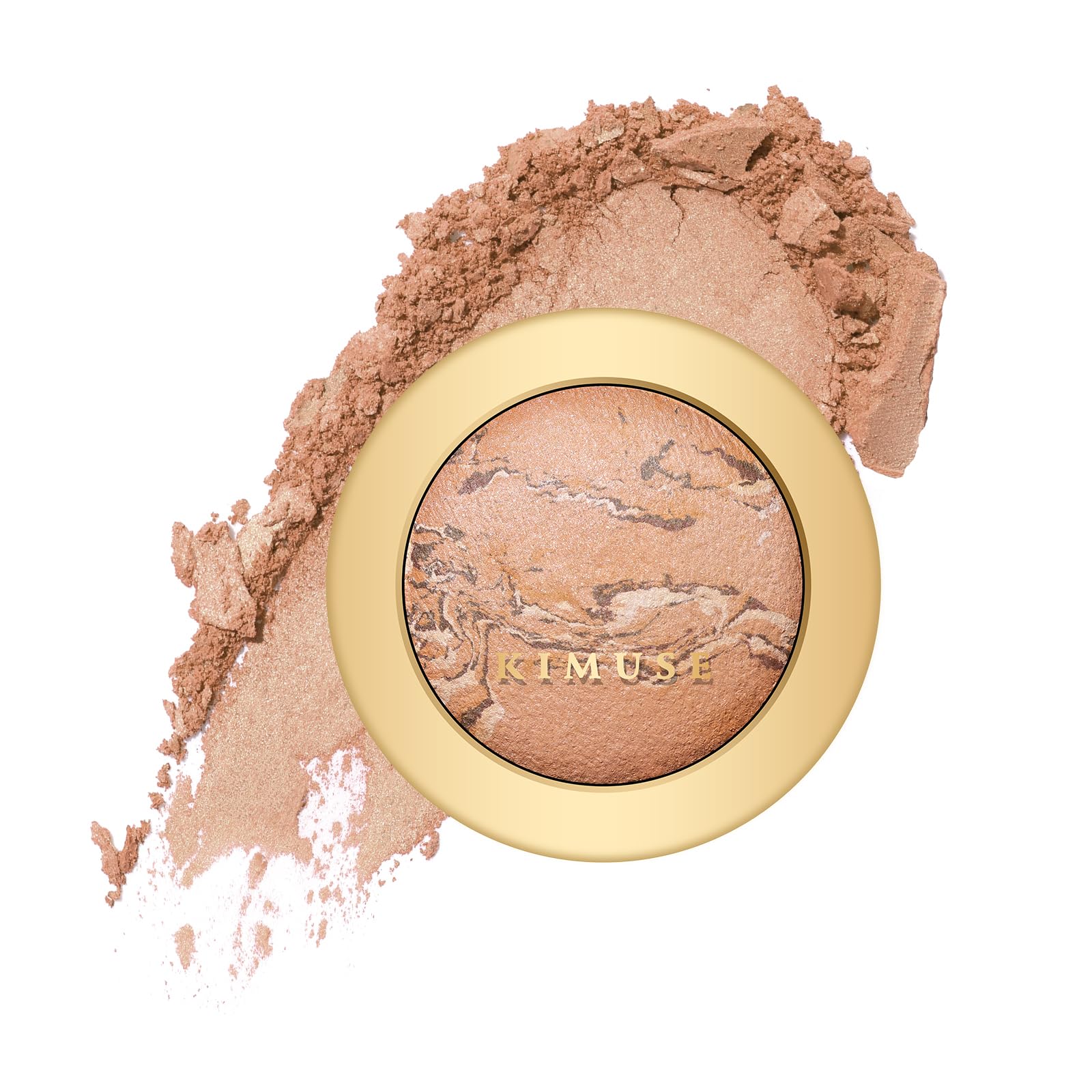 KIMUSEBaked Foundation, Brighten Color Correcting Powder Foundation, Lighting Glow Baked Foundation for Mature Skin, Buildable Coverage, Radiant Natural Finish
