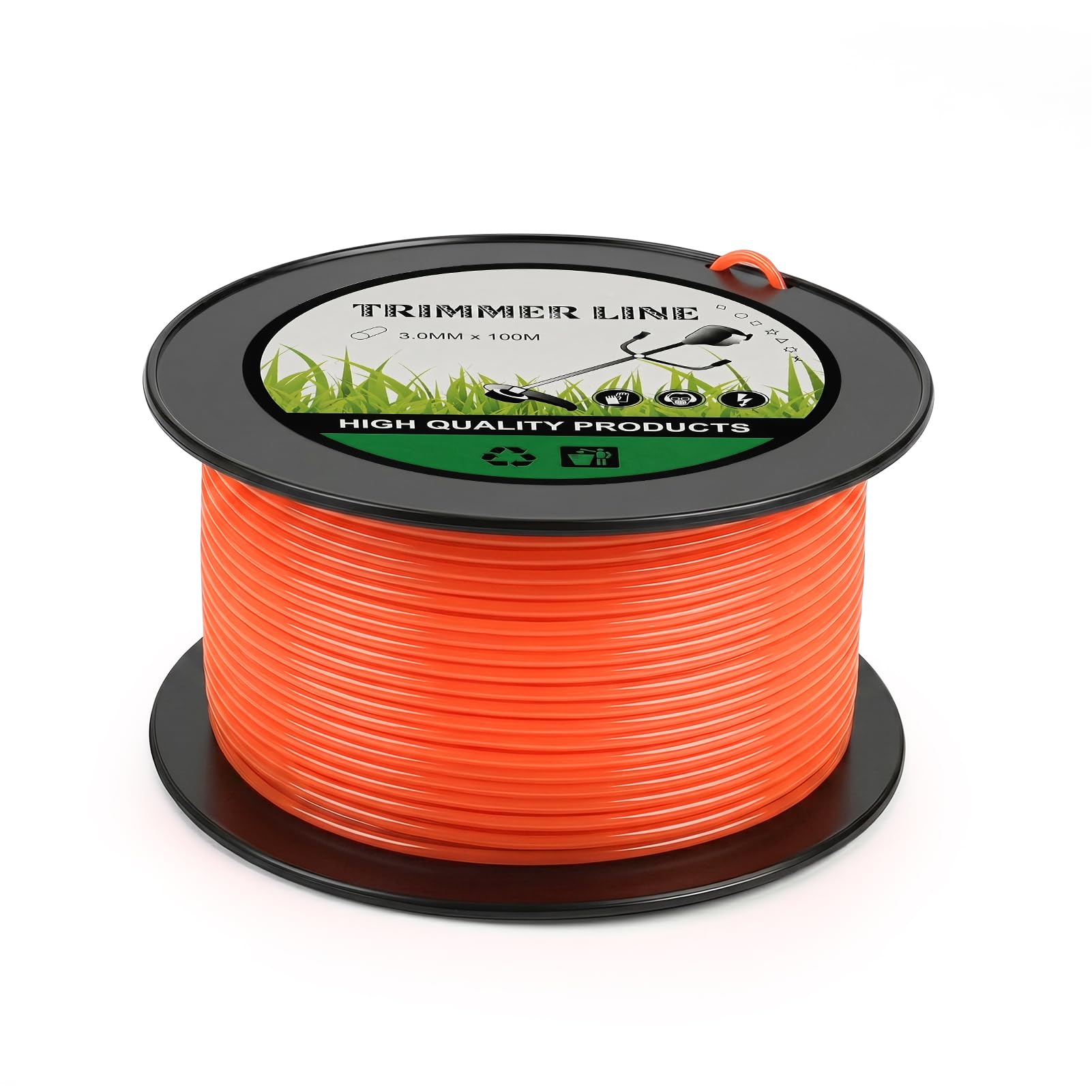 Hilos de Nylon cortacésped, Hilo de Corte para Desbrozadora Universal 3 mm x 100 m para desbrozadoras y Cortasetos eléctricos